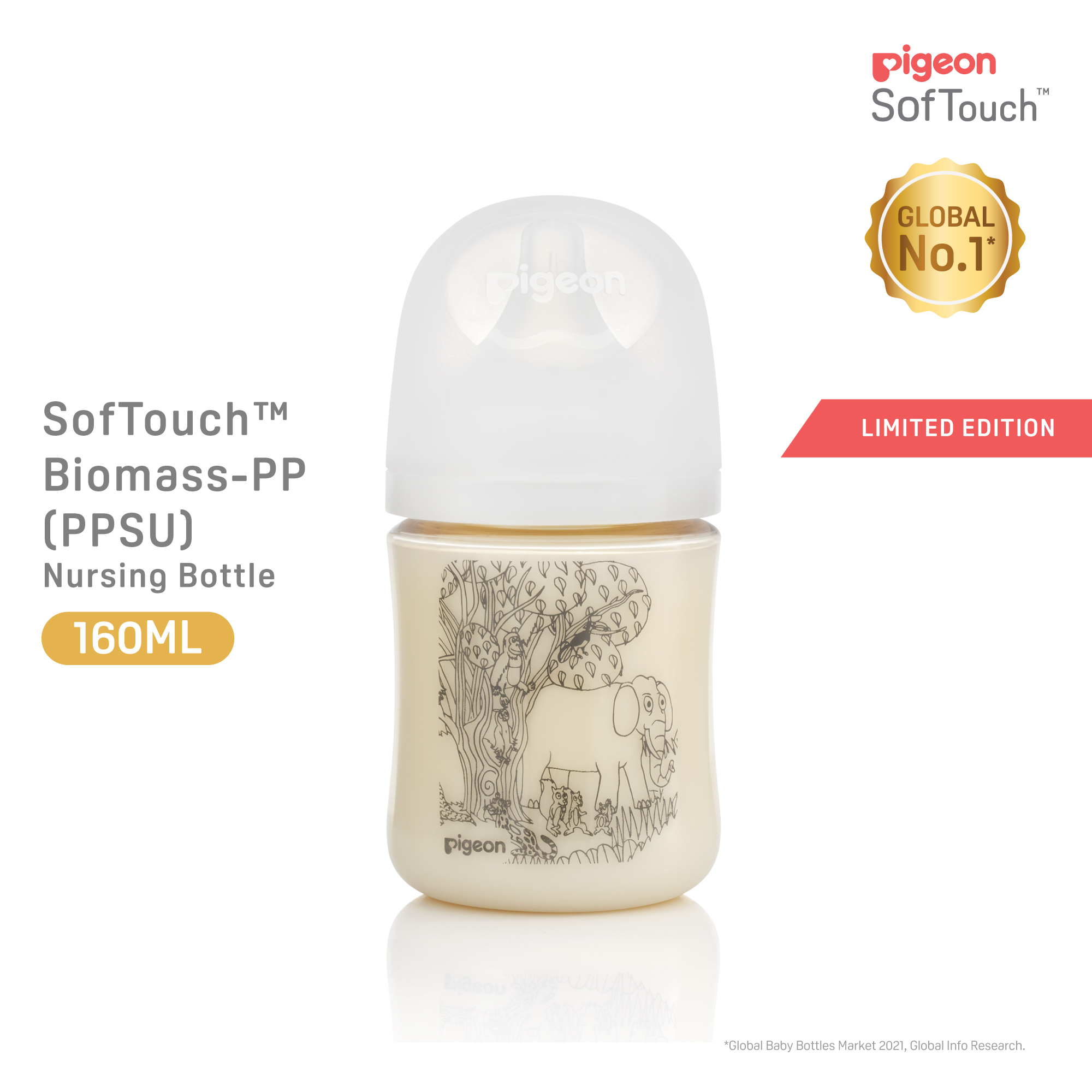 Pigeon SofTouch 3 Nursing Bottle PPSU 160ml (Bio-Mass PP) (PG-79795)